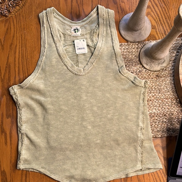 Free People Slim n Simple Slub Jersey tank in Curly Willow. Brand new, size MED. - Picture 6 of 12
